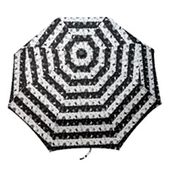 Black And White Halloween Nightmare Stripes Folding Umbrellas by PodArtist