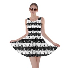 Black And White Halloween Nightmare Stripes Skater Dress by PodArtist