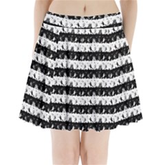 Black And White Halloween Nightmare Stripes Pleated Mini Skirt by PodArtist