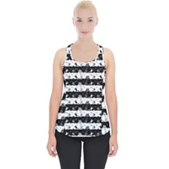 Black And White Halloween Nightmare Stripes Piece Up Tank Top