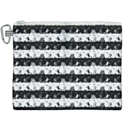 Black And White Halloween Nightmare Stripes Canvas Cosmetic Bag (xxxl) by PodArtist