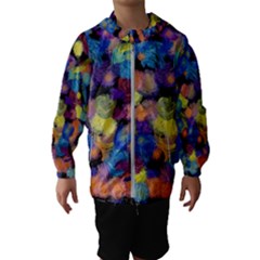 Paint Brushes On A Black Background                                              Hooded Wind Breaker (kids)