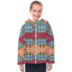 Misc Tribal Shapes                                              Kids  Hooded Puffer Jacket by LalyLauraFLM