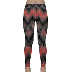 Blurred Lines Red And Black Designs By Flipstylez Designs Classic Yoga Leggings by flipstylezfashionsLLC