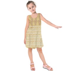 Seamless Gold Lace Nature Design By Flipstylez Designs Kids  Sleeveless Dress by flipstylezfashionsLLC
