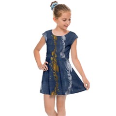 Gold And Silver Blue Jean Look By Flipstylez Designs Kids Cap Sleeve Dress by flipstylezfashionsLLC