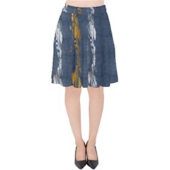 Gold And Silver Blue Jean Look By Flipstylez Designs Velvet High Waist Skirt by flipstylezfashionsLLC