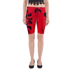 Red And Black Design By Flipstylez Designs Yoga Cropped Leggings by flipstylezfashionsLLC