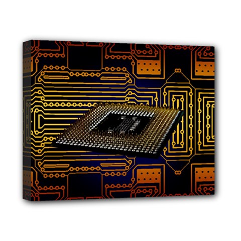 Processor Cpu Board Circuits Canvas 10  x 8  (Stretched)
