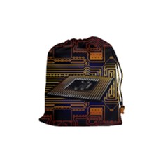 Processor Cpu Board Circuits Drawstring Pouch (Medium)