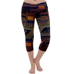 Processor Cpu Board Circuits Capri Yoga Leggings