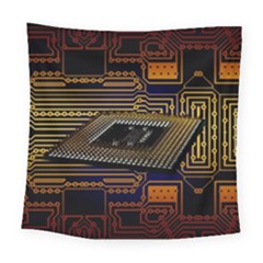 Processor Cpu Board Circuits Square Tapestry (Large)