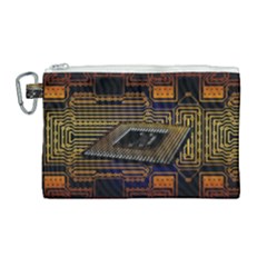 Processor Cpu Board Circuits Canvas Cosmetic Bag (Large)