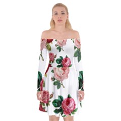 Roses 1770165 1920 Off Shoulder Skater Dress by vintage2030