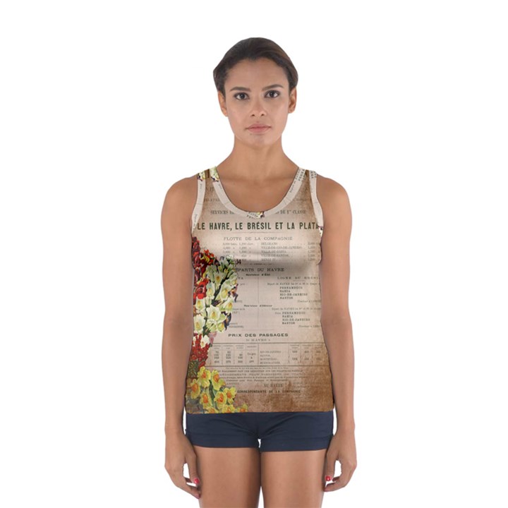 Letter Floral Sport Tank Top 