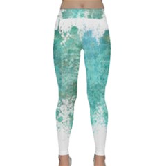 Splash Teal Classic Yoga Leggings by vintage2030