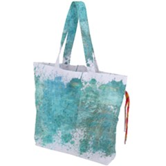 Splash Teal Drawstring Tote Bag by vintage2030