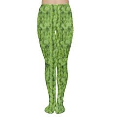 Knitted Wool Chain Green Tights by vintage2030
