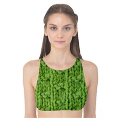 Knitted Wool Chain Green Tank Bikini Top by vintage2030