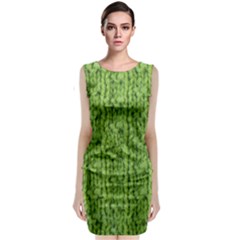 Knitted Wool Chain Green Classic Sleeveless Midi Dress by vintage2030