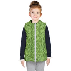 Knitted Wool Chain Green Kid s Hooded Puffer Vest by vintage2030