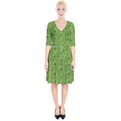 Knitted Wool Chain Green Wrap Up Cocktail Dress by vintage2030