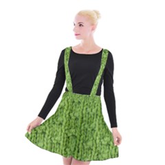 Knitted Wool Chain Green Suspender Skater Skirt by vintage2030