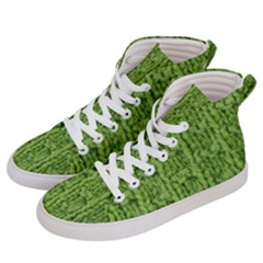 Knitted Wool Chain Green Men s Hi-top Skate Sneakers by vintage2030