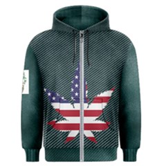 American Cannabis Heart Green Zipper Hoodie by cannabisVT