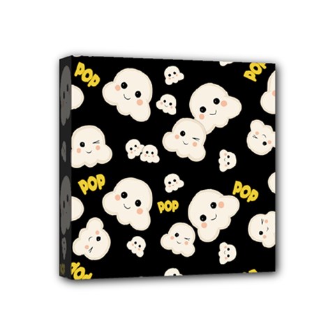 Cute Kawaii Popcorn pattern Mini Canvas 4  x 4  (Stretched)