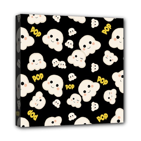 Cute Kawaii Popcorn pattern Mini Canvas 8  x 8  (Stretched)