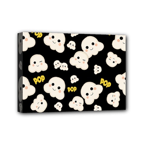 Cute Kawaii Popcorn pattern Mini Canvas 7  x 5  (Stretched)