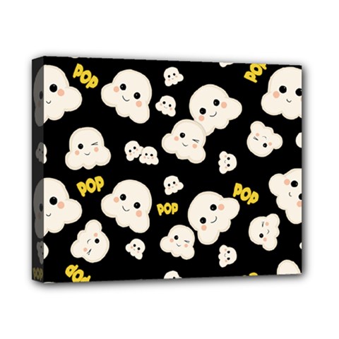 Cute Kawaii Popcorn pattern Canvas 10  x 8  (Stretched)