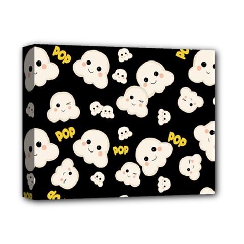 Cute Kawaii Popcorn Pattern Deluxe Canvas 14  X 11  (stretched)