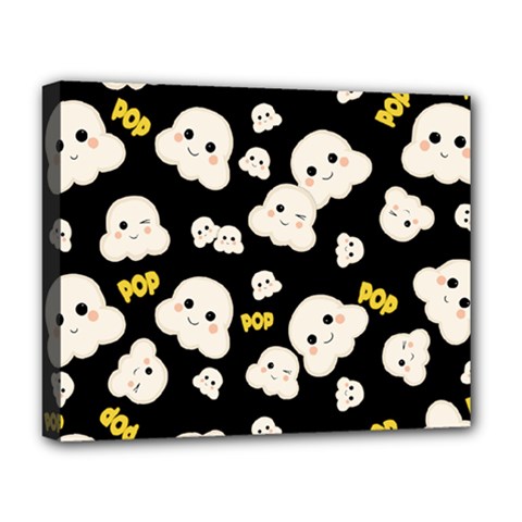 Cute Kawaii Popcorn pattern Deluxe Canvas 20  x 16  (Stretched)
