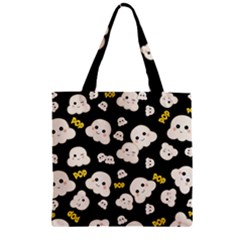 Cute Kawaii Popcorn pattern Zipper Grocery Tote Bag