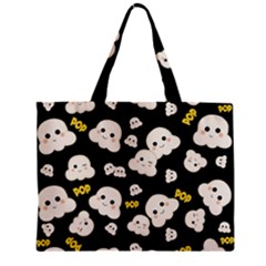 Cute Kawaii Popcorn pattern Zipper Mini Tote Bag