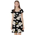 Cute Kawaii Popcorn pattern Short Sleeve Skater Dress View1