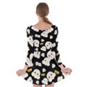 Cute Kawaii Popcorn pattern Long Sleeve Skater Dress View2