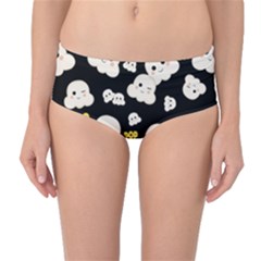 Cute Kawaii Popcorn Pattern Mid-waist Bikini Bottoms