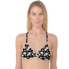 Cute Kawaii Popcorn pattern Reversible Tri Bikini Top