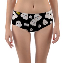 Cute Kawaii Popcorn Pattern Reversible Mid-waist Bikini Bottoms