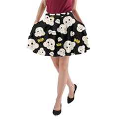 Cute Kawaii Popcorn pattern A-Line Pocket Skirt