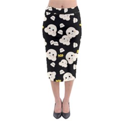 Cute Kawaii Popcorn pattern Midi Pencil Skirt