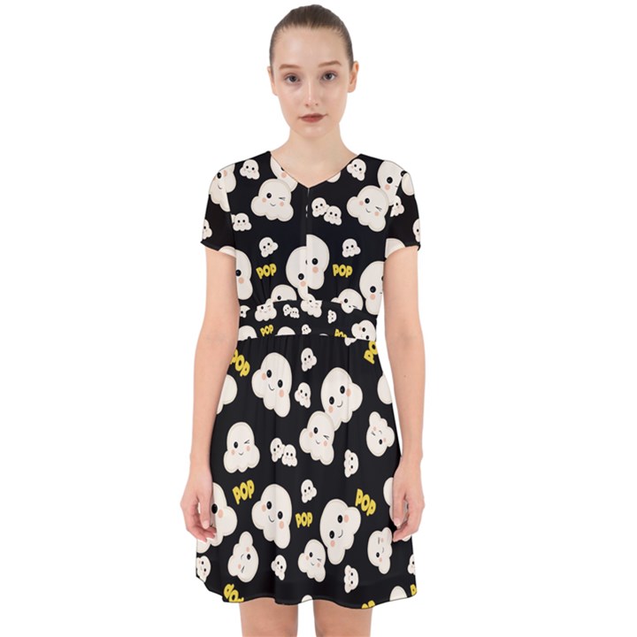 Cute Kawaii Popcorn pattern Adorable in Chiffon Dress