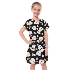 Cute Kawaii Popcorn pattern Kids  Drop Waist Dress