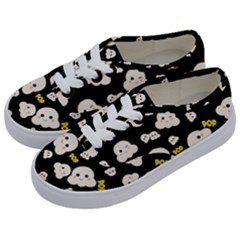 Cute Kawaii Popcorn pattern Kids  Classic Low Top Sneakers