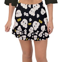 Cute Kawaii Popcorn pattern Fishtail Mini Chiffon Skirt