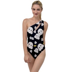 Cute Kawaii Popcorn pattern To One Side Swimsuit
