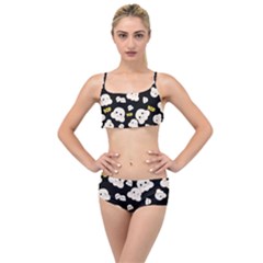 Cute Kawaii Popcorn pattern Layered Top Bikini Set